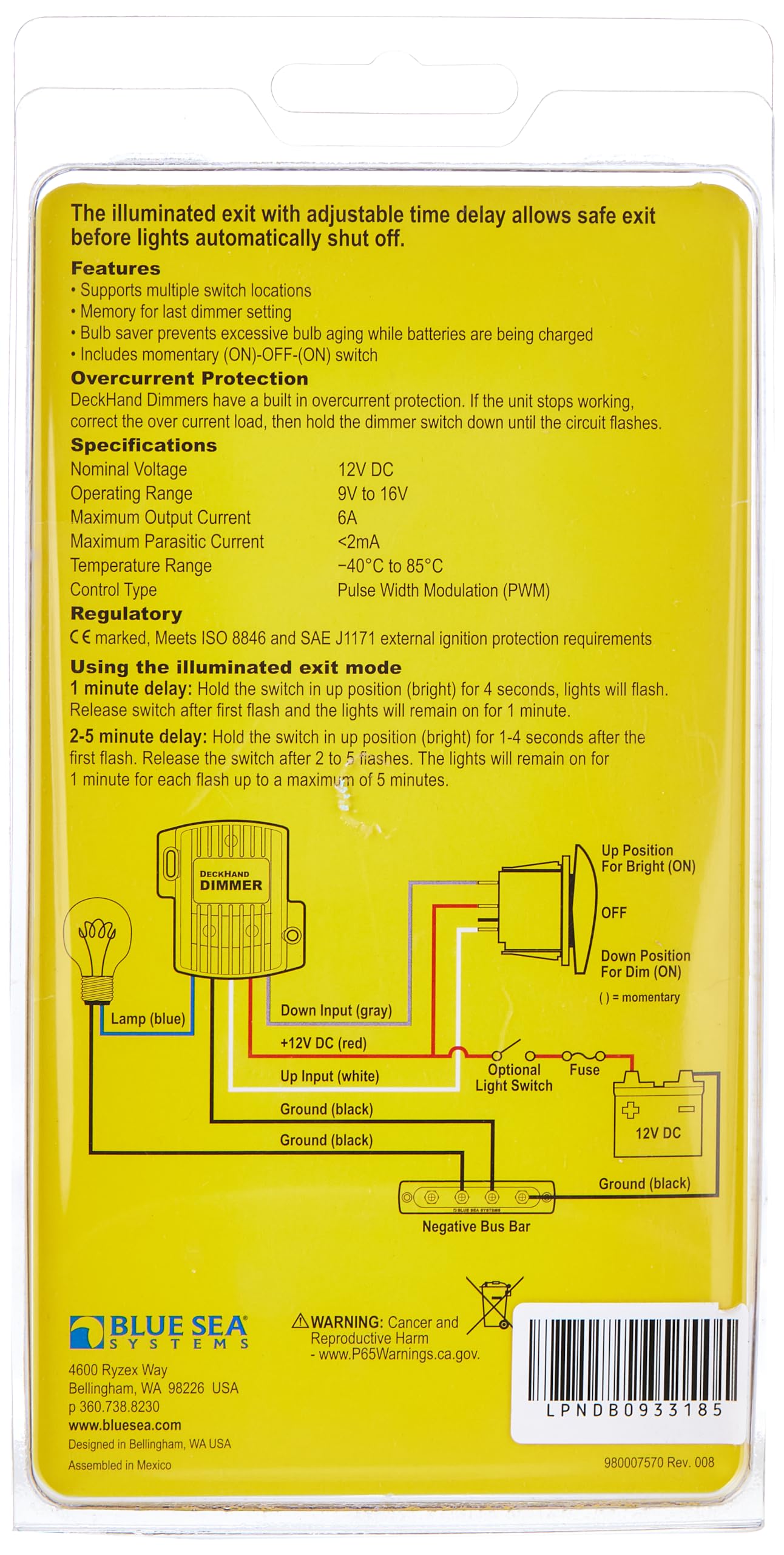 Foto 5 pulgar | Interruptor Regulador Blue Sea Systems Deckhand 6a 12v - Venta Internacional.