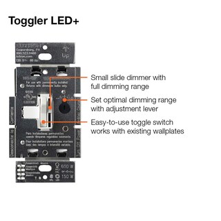 Foto 7 | Interruptor De Intensidad Lutron Toggler Led+ De 250 W, Unipolar O De 3 Vías - Venta Internacional.