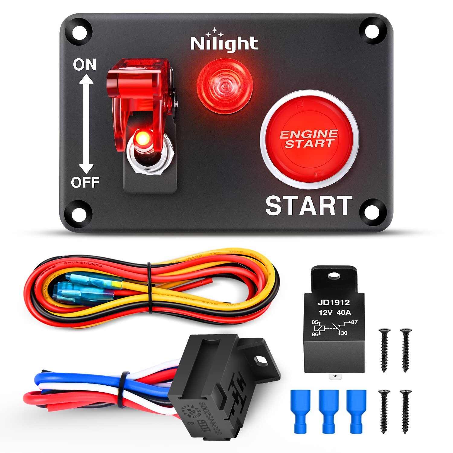 Foto 2 pulgar | Panel De Interruptores De Encendido Nilight 12v Con Pulsador De Motor - Venta Internacional.