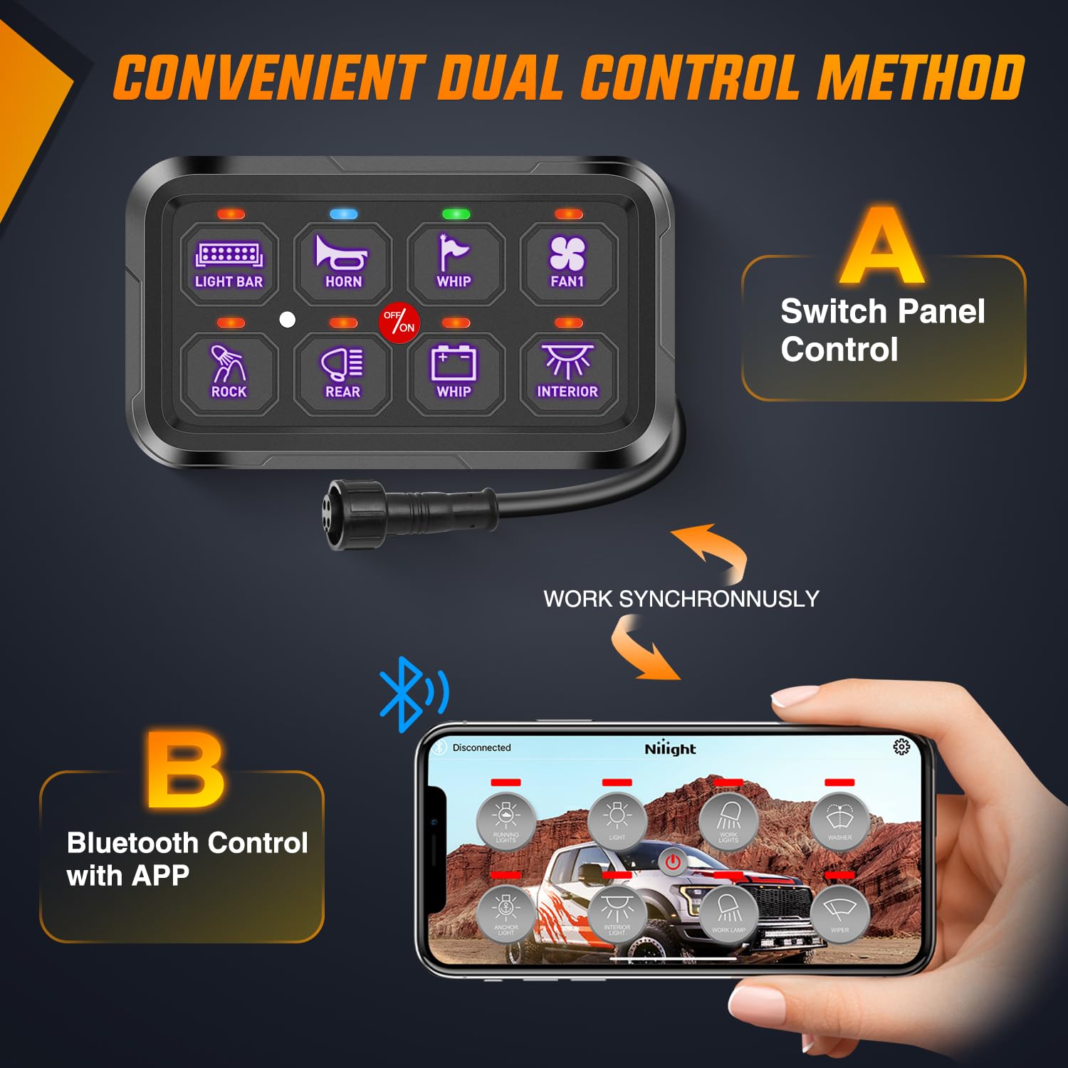 Foto 6 pulgar | Relé De Control De Circuito Nilight De 8 Bandas, 12 V/24 V, Panel De Interruptores - Venta Internacional.
