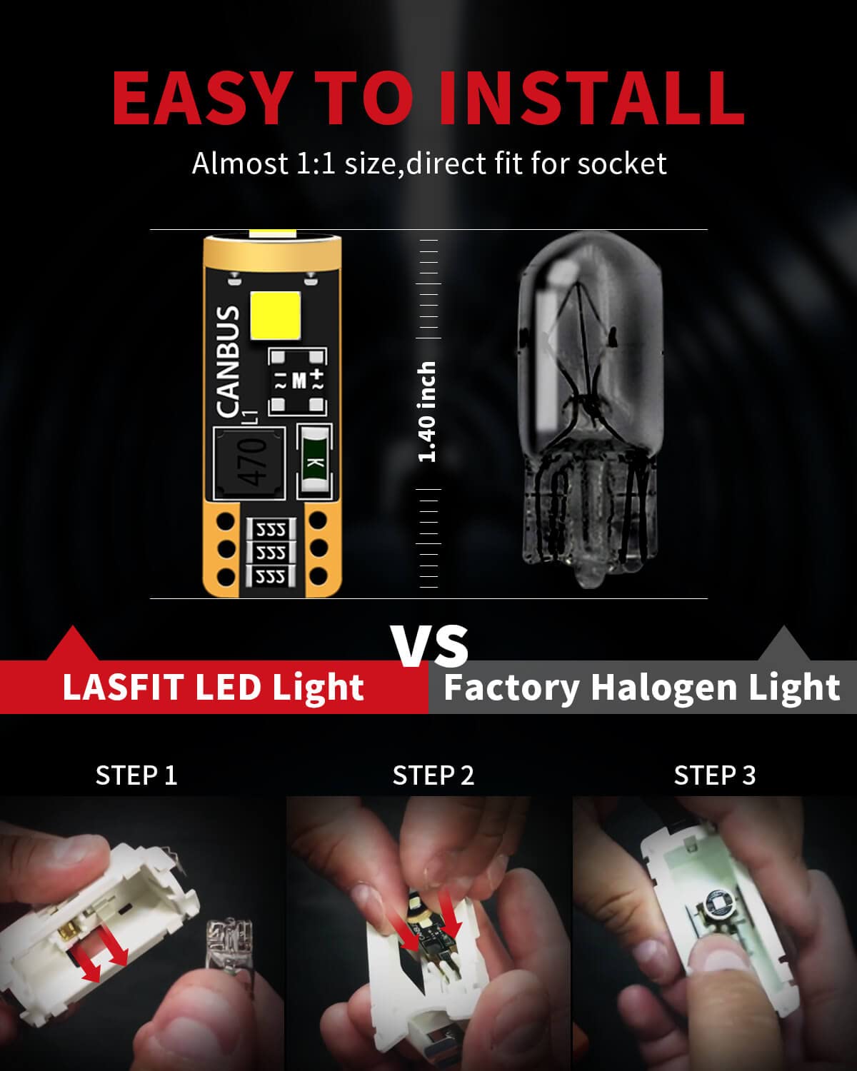 Foto 5 pulgar | Bombilla Led Lasfit 194 T10 168 2825 W 5 W 6000 K Blanca, Paquete De 6 - Venta Internacional.
