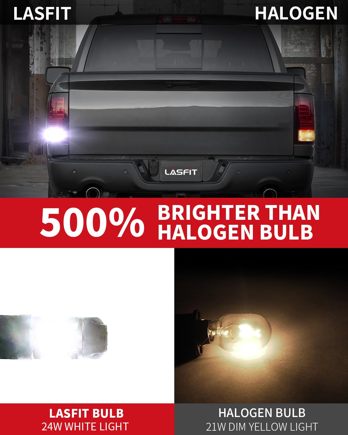 Foto 2 | Bombilla Led Lasfit T3 7443 7440 24 W 2000 Lm 6000 K Blanca (2 Unidades) - Venta Internacional.