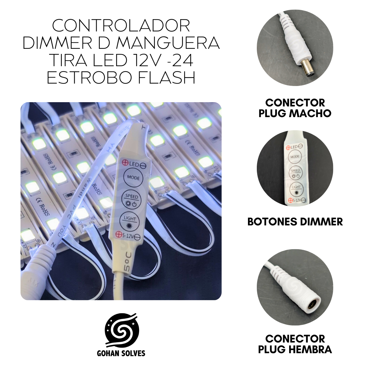 Foto 5 pulgar | Controlador Dimmer Para Manguera O Tira Led 12v Y 24v Control Con Efectos Estrobo Flash  Degradado Tenue