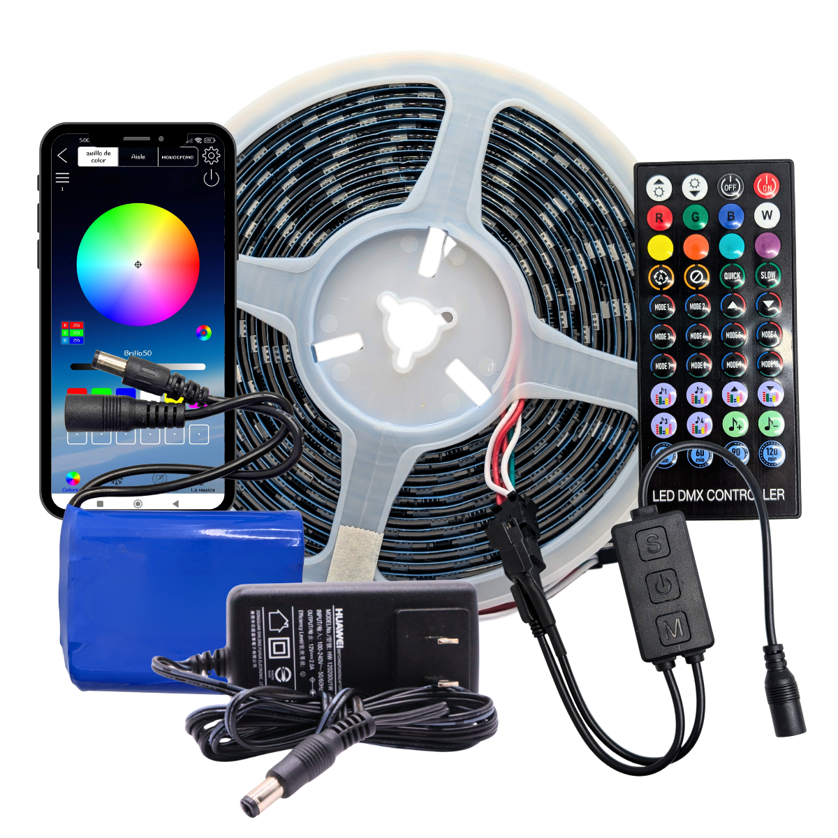 Foto 1 | Kit Tira Led Portatil Pixel Rgb Autorítmico Bluetooth Recargable Flexible Ideal Para Fiestas