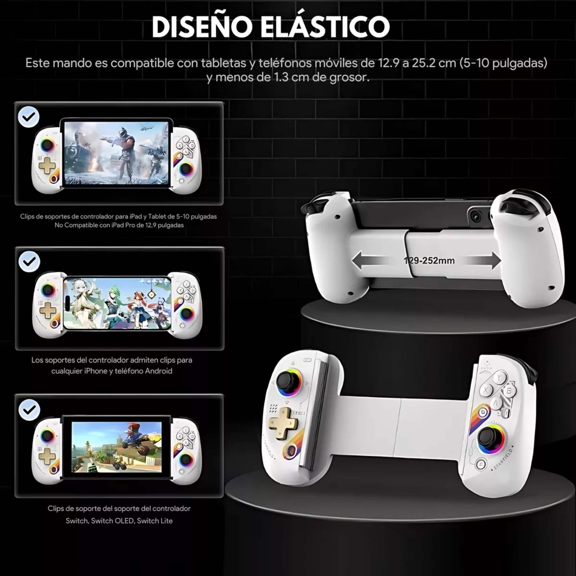 Foto 5 pulgar | Joystick Gamepad Rgb Inalámbrico para iPhone Android y Switch en color Blanco