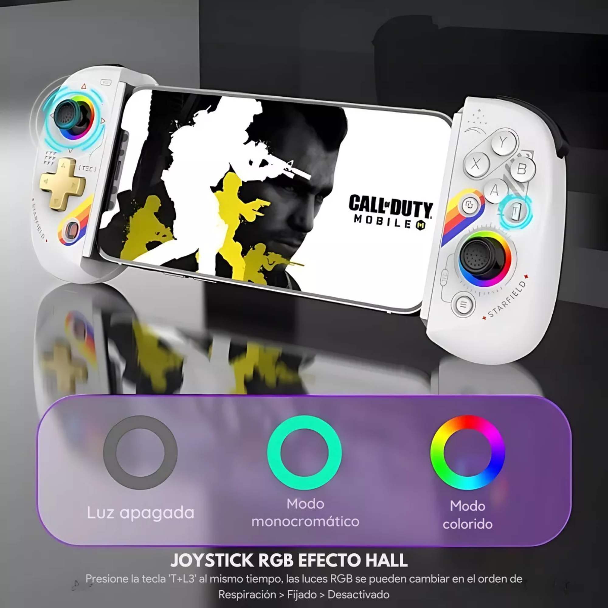 Foto 6 pulgar | Joystick Gamepad Rgb Inalámbrico para iPhone Android y Switch en color Blanco