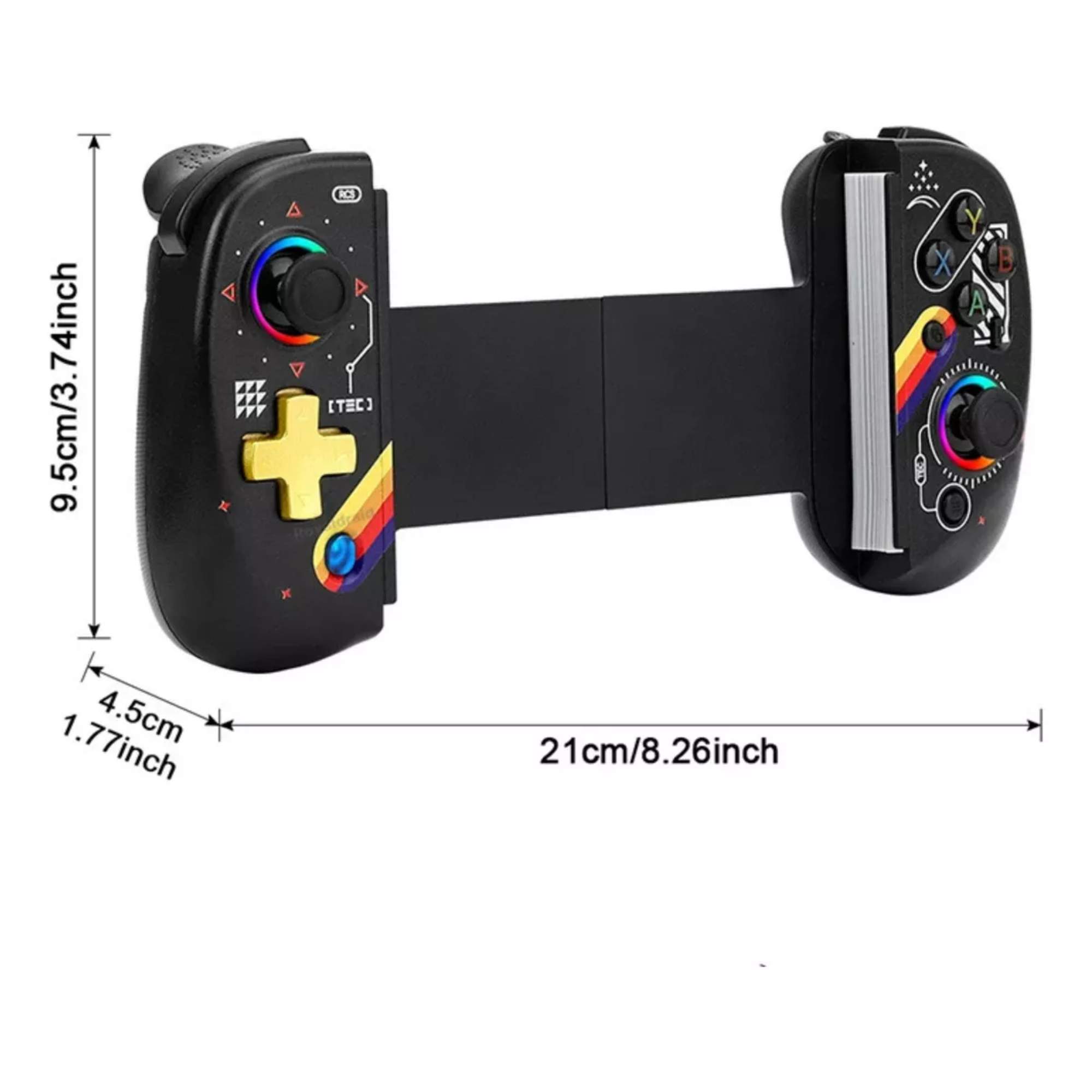 Foto 3 pulgar | Control Joystick Gamepad Mr. Gadgets D8-NS Rgb para iPhone Android Switch Color Negro Starfield