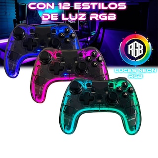 Foto 5 | Control Inalámbrico Transparente Multiplataforma Con Rgb Y Soporte Para Teléfono