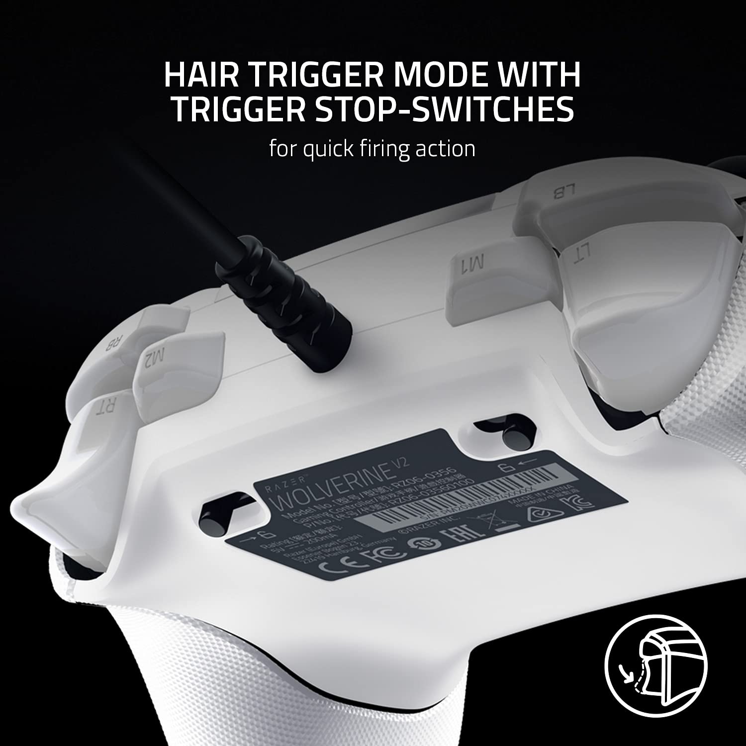 Foto 5 | Control Alámbrico Razer Wolverine V2 Blanco para Xbox Series X-Venta Internacional