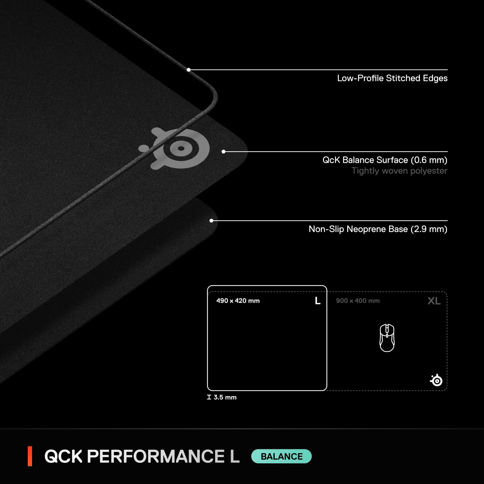 Foto 8 pulgar | Alfombrilla De Ratón Para Juegos Steelseries Qck L Performance Balance - Venta Internacional.