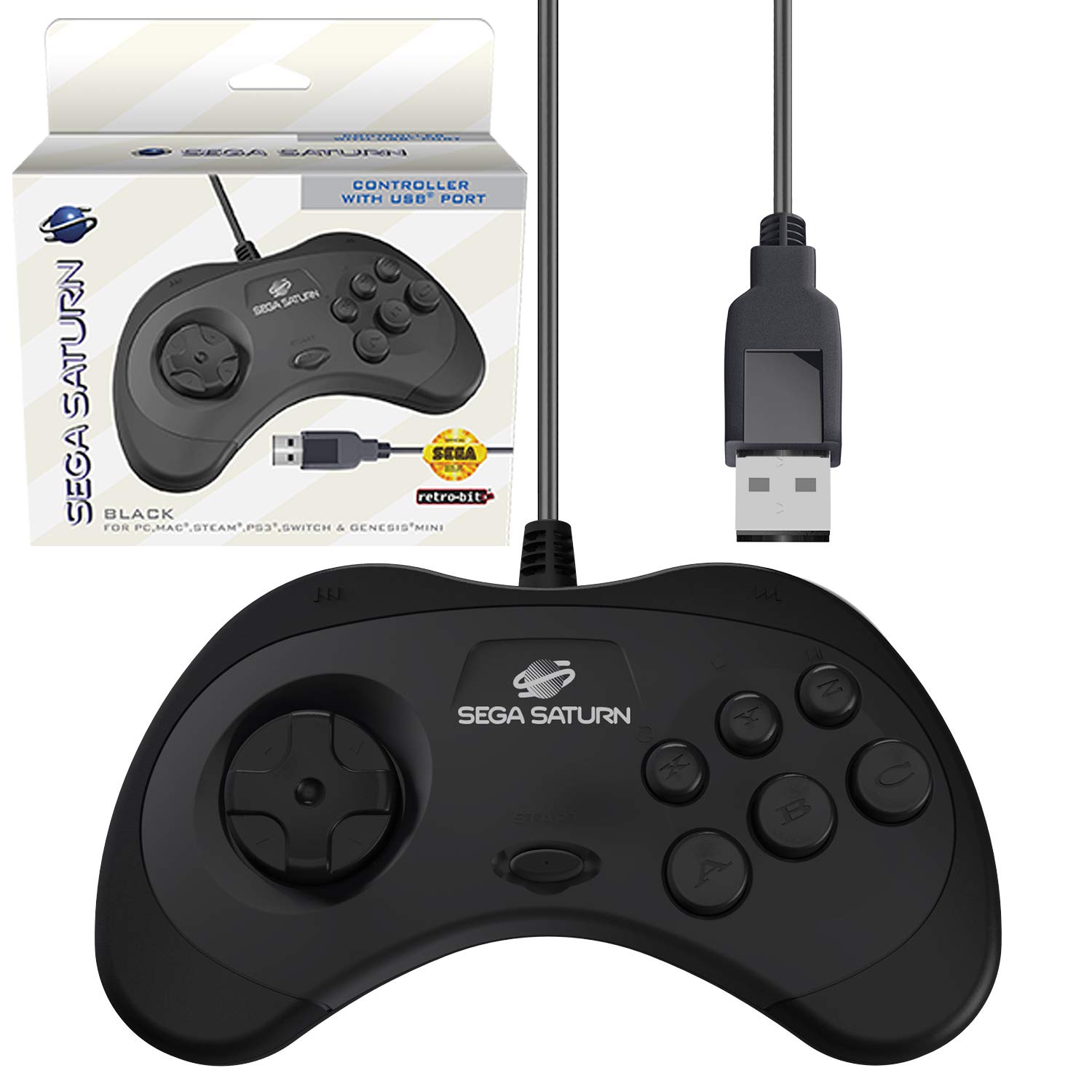 Foto 2 pulgar | Controlador Retro-bit Sega Saturn Usb Para Sega Genesis Mini - Venta Internacional.