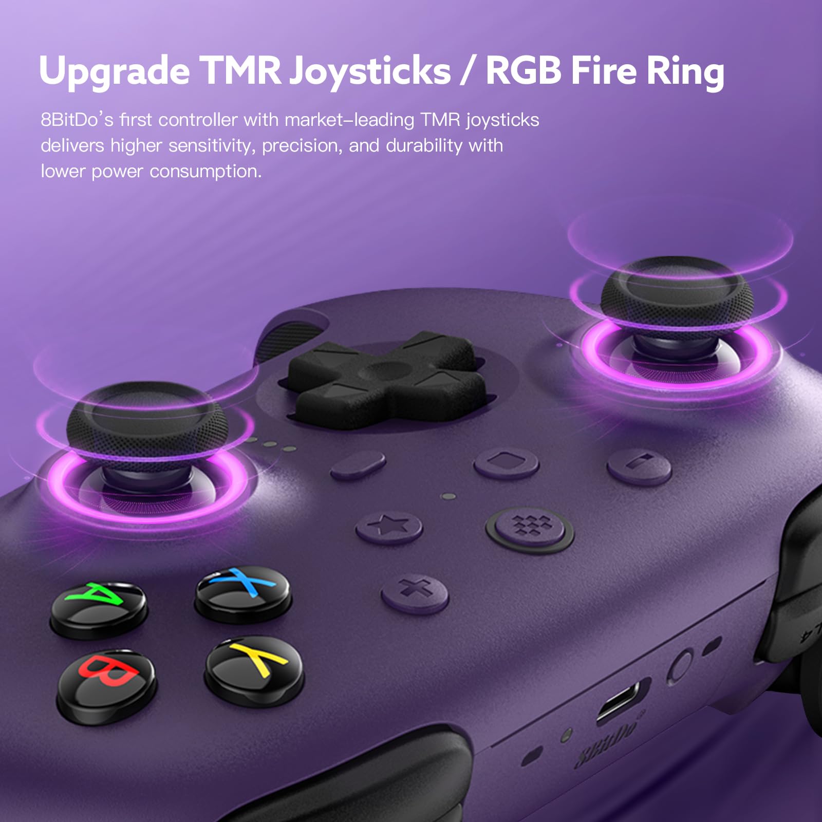 Foto 3 pulgar | Gamepad 8bitdo Ultimate 2 Wireless 2.4g Con Base De Carga Violeta - Venta Internacional.