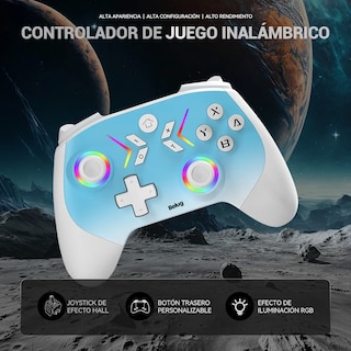 Foto 2 | Control Inalámbrico Gamepad para Nintendo Switch Joystick Celeste Blanco