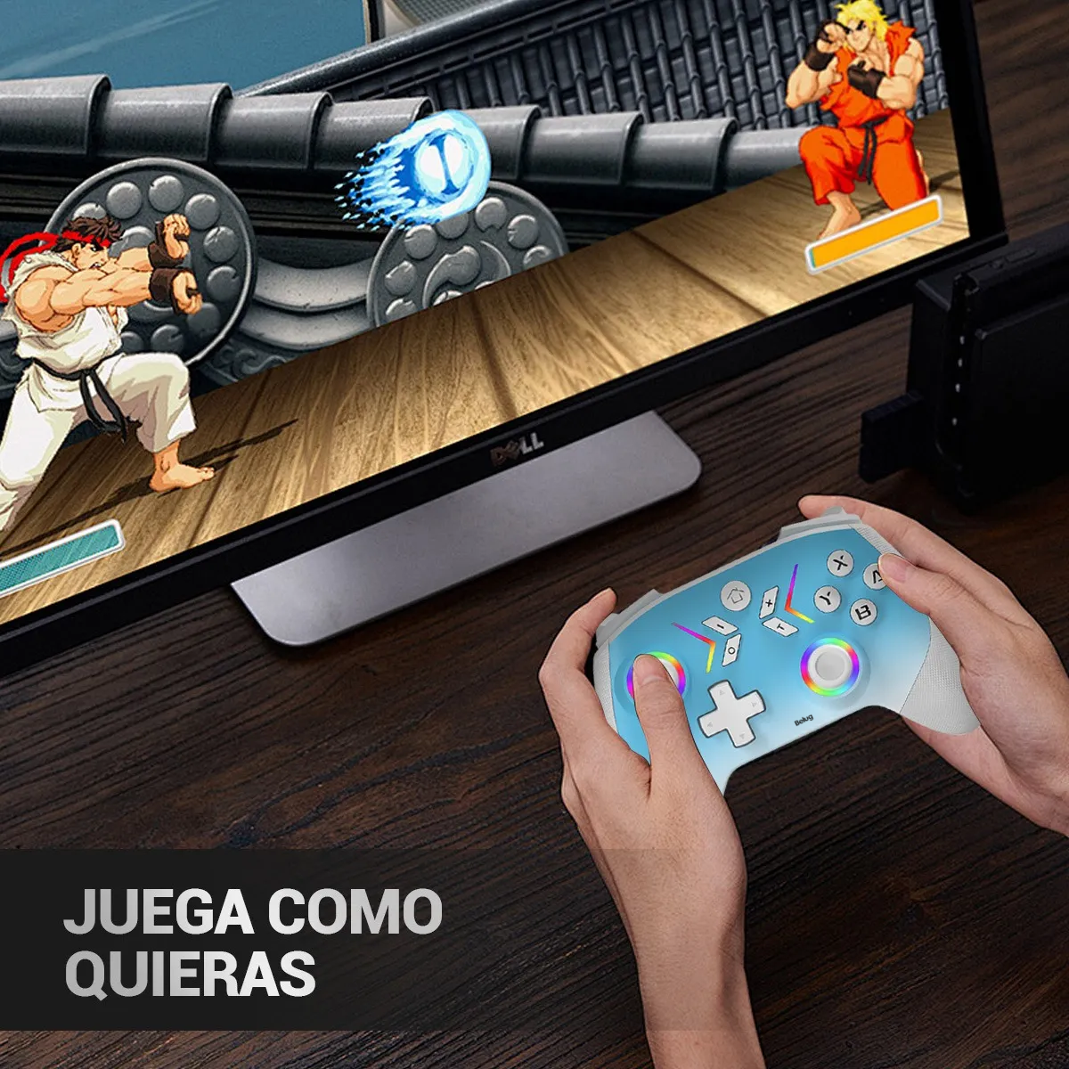 Foto 4 pulgar | Control Inalámbrico Gamepad para Nintendo Switch Joystick Celeste Blanco