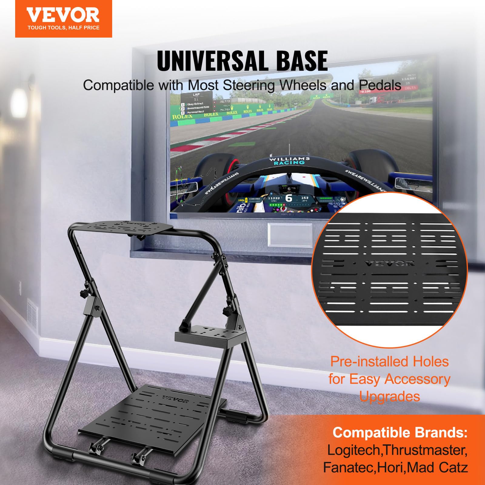 Foto 3 pulgar | Soporte De Volante De Carreras Vevor Plegable Con Ajuste De Altura. - Venta Internacional.