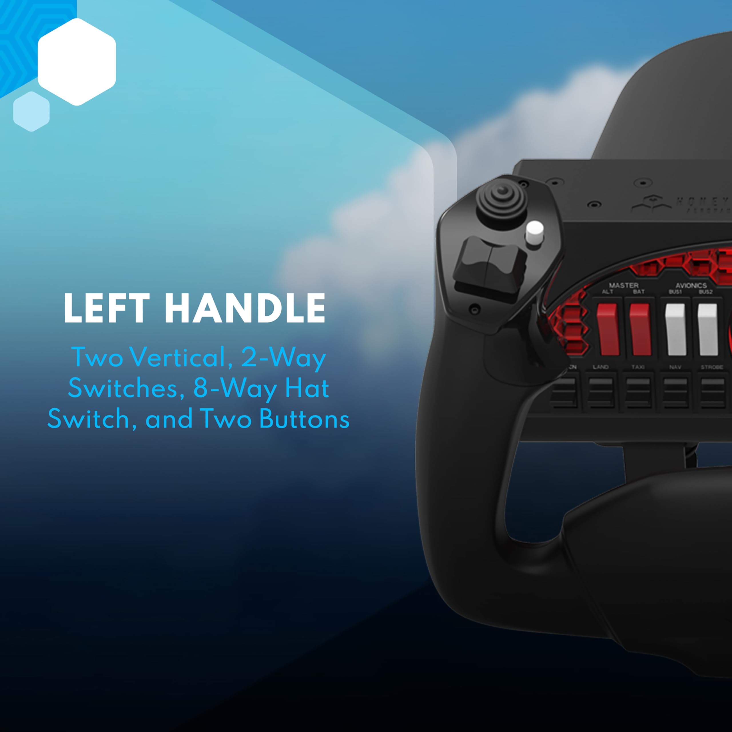 Foto 3 pulgar | Flight Controls Honeycomb Alpha Yoke Con Panel De Interruptores - Venta Internacional.