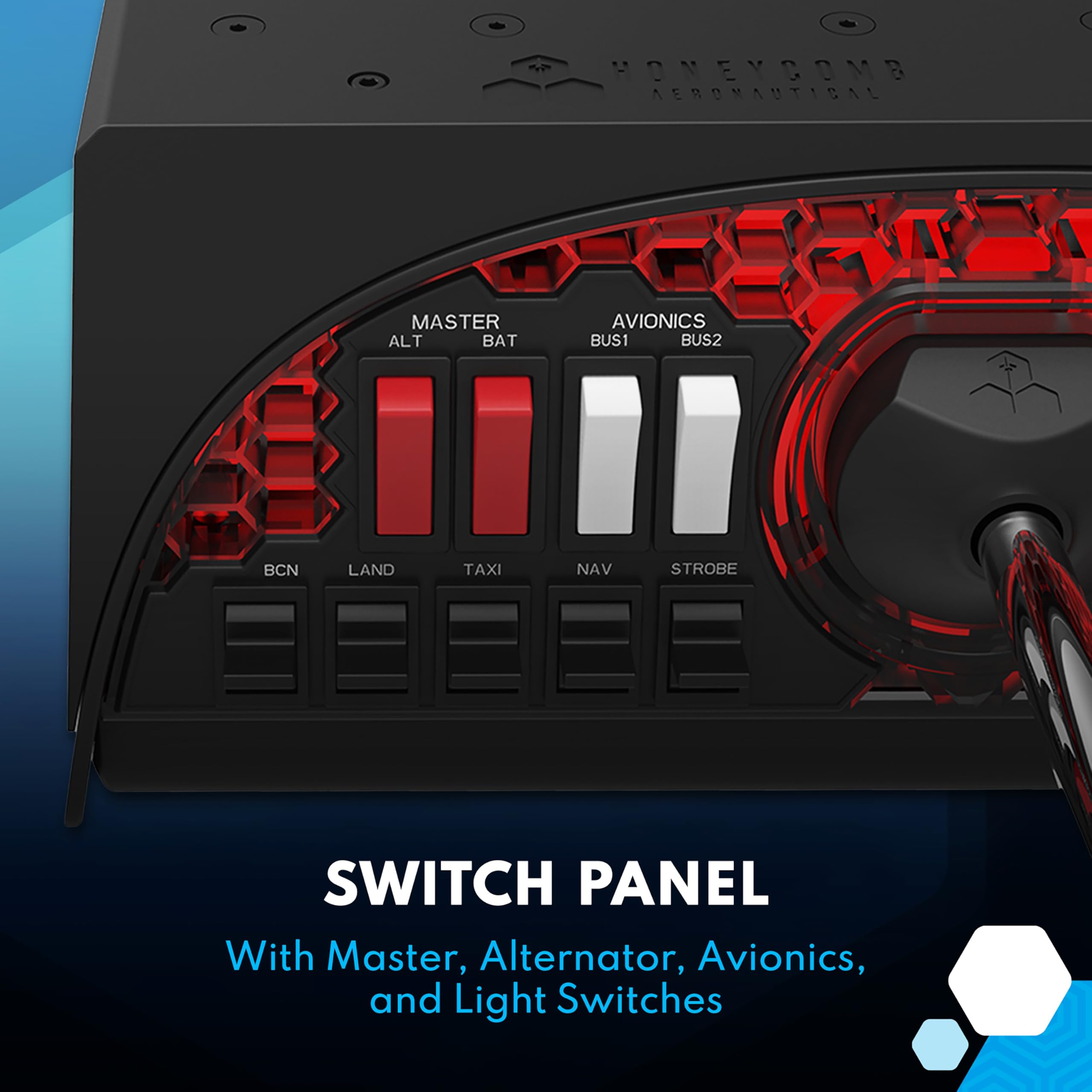 Foto 5 pulgar | Flight Controls Honeycomb Alpha Yoke Con Panel De Interruptores - Venta Internacional.