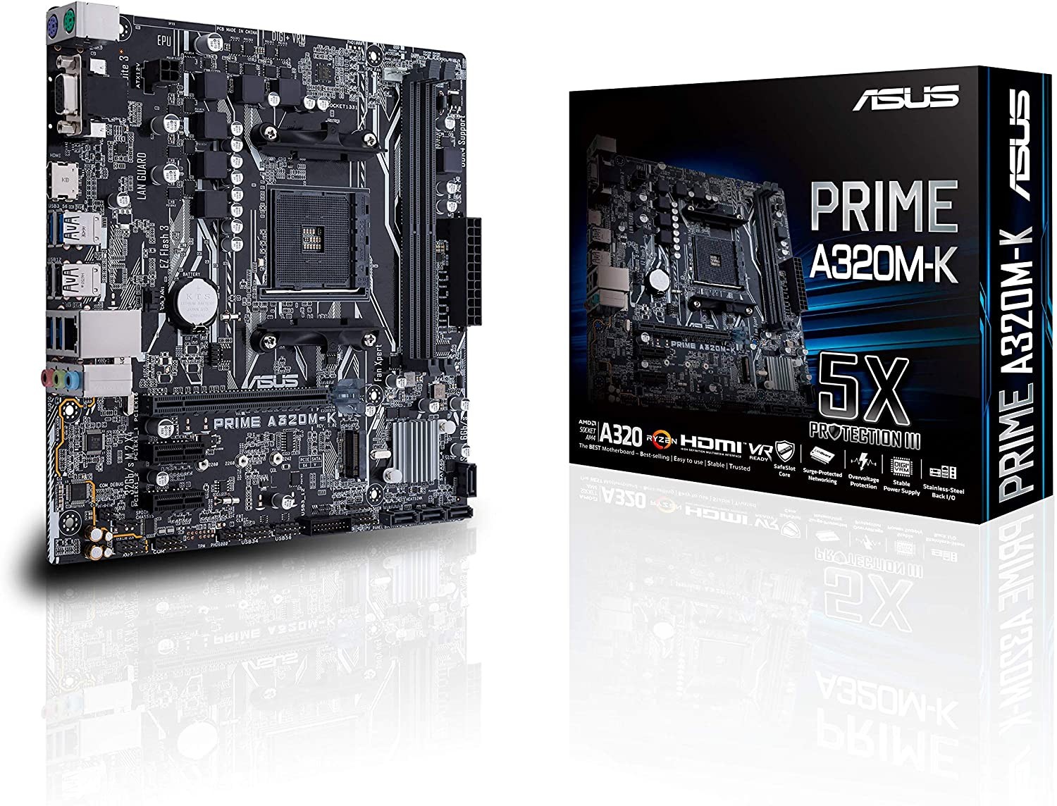 Foto 2 pulgar | Tarjeta Madre Asus A320M-K Amd 2da Gen Am4 x2 Ddr4 Max 32 GB