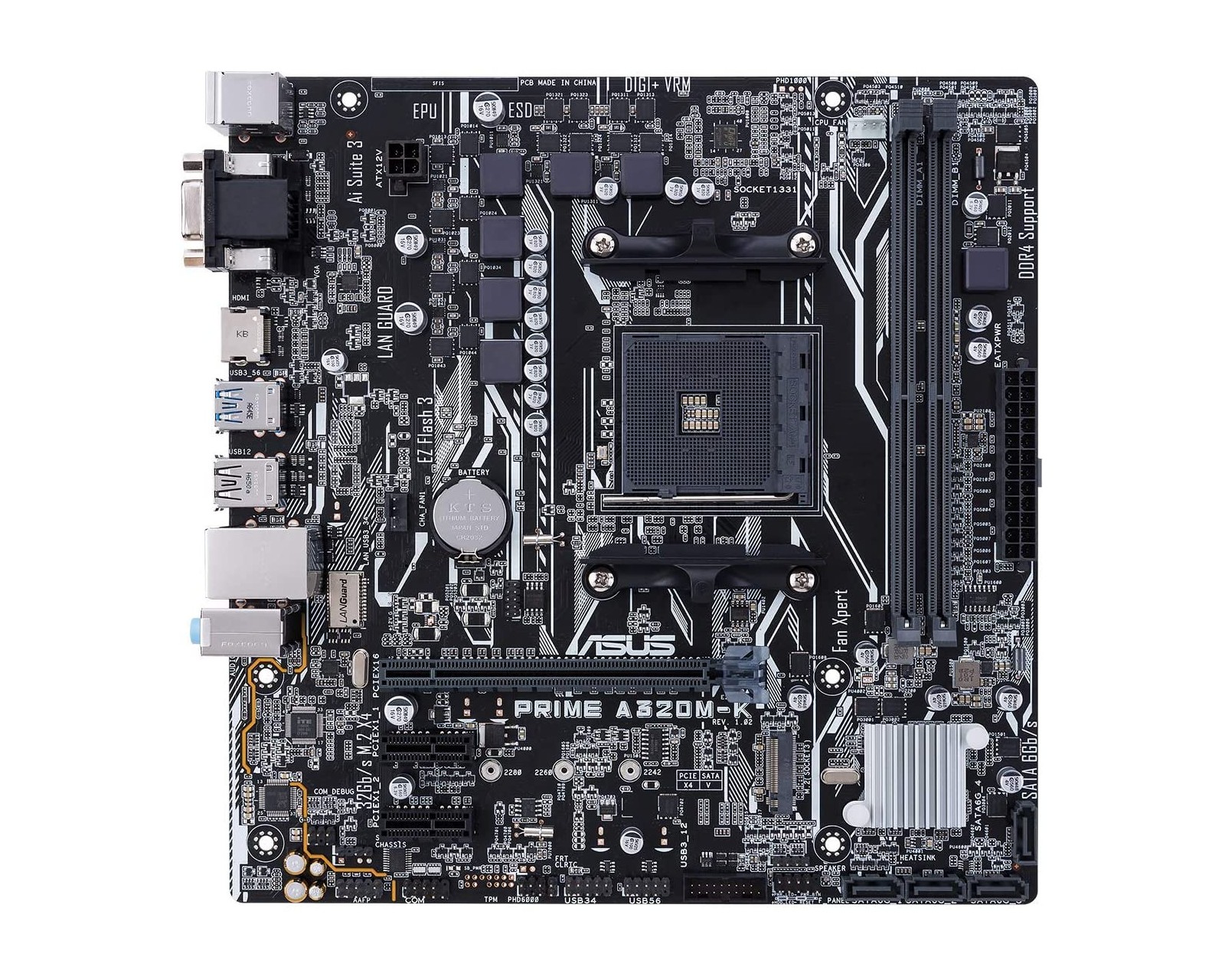 Foto 3 pulgar | Tarjeta Madre Asus A320M-K Amd 2da Gen Am4 x2 Ddr4 Max 32 GB