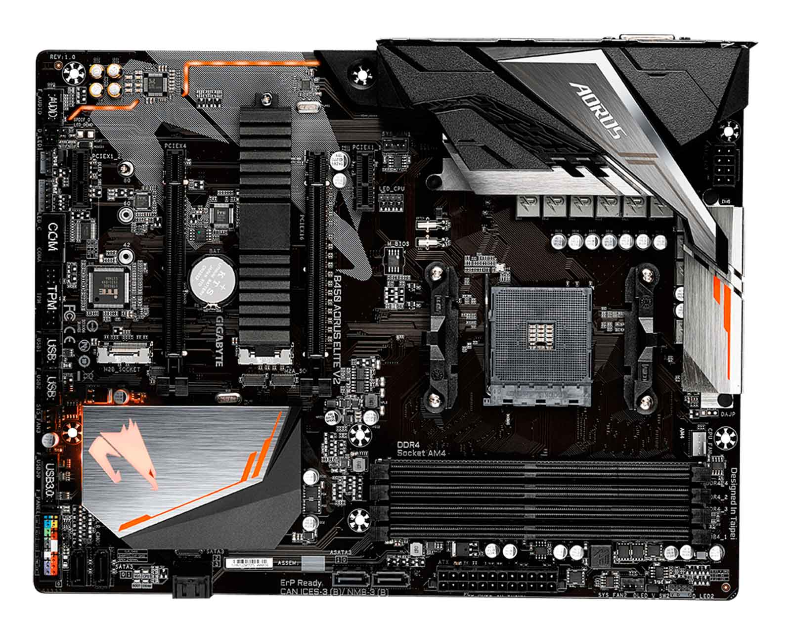 Foto 3 pulgar | Tarjeta Madre Gigabyte B450 Aorus Elite V2 Am4(ryzen) Glan Dvi-d Hdmi Usb 3 Pci-e 3.0 M.2