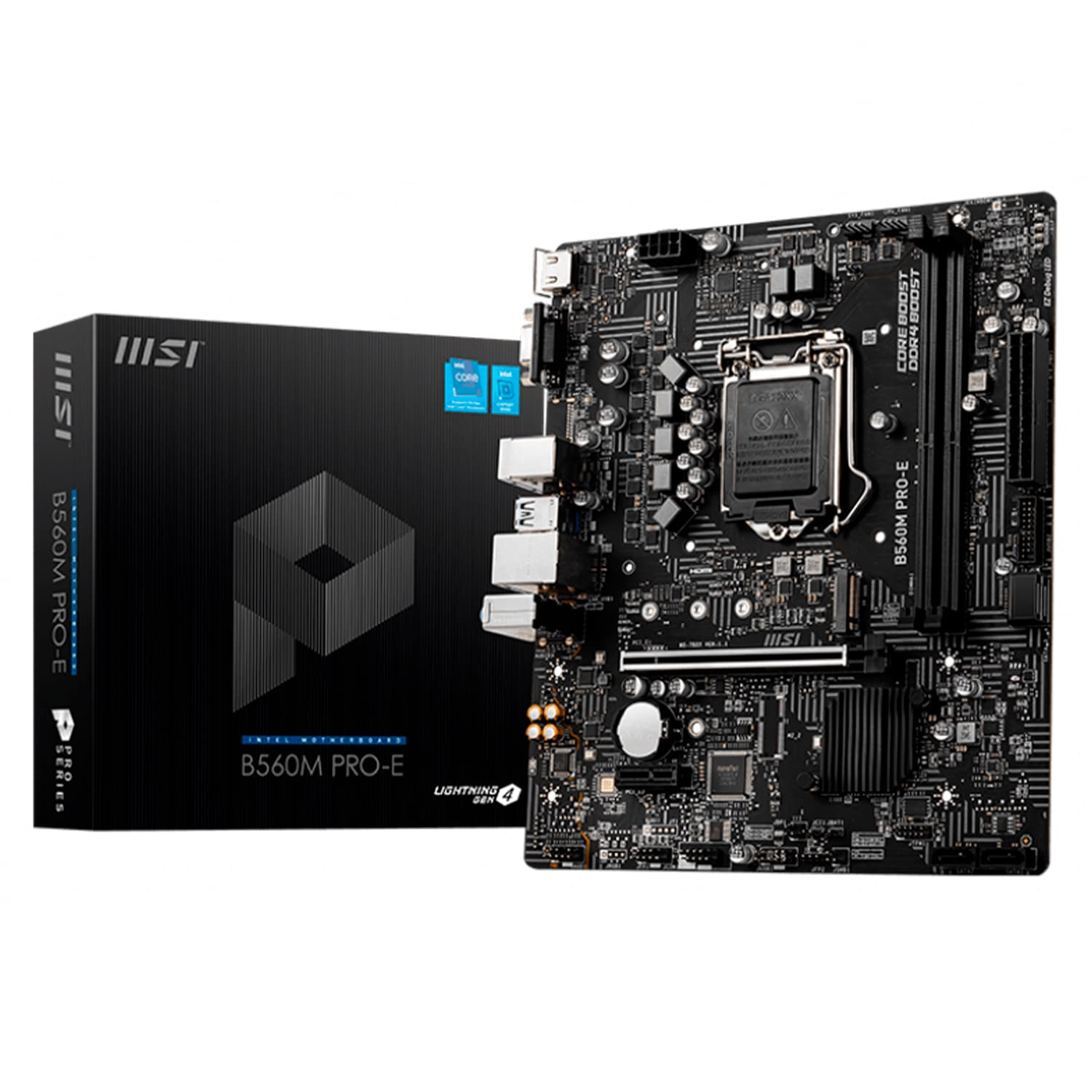 Tarjeta Madre Msi B560m Pro E Intel 1200 Micro Atx color Negro $6,437