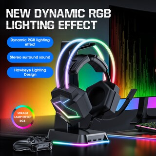 Foto 3 | Auriculares Para Juegos Onikuma X20 Rgb Con Cable Usb 7.1 Negros - Venta Internacional.