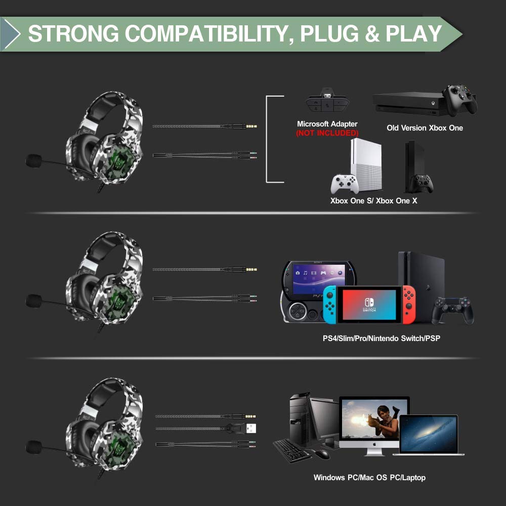 Foto 3 pulgar | Auriculares Para Juegos Onikuma K8 Con Cable Y Luces Rgb - Venta Internacional.