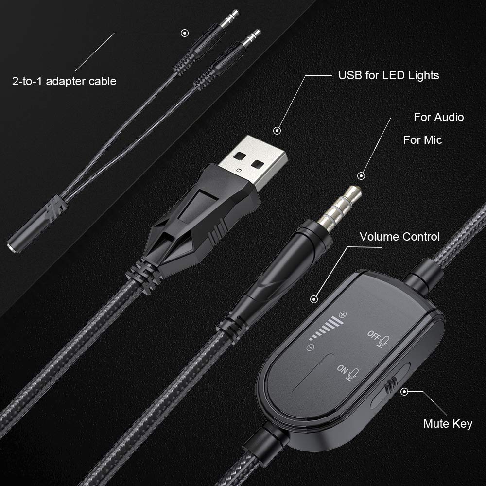 Foto 5 pulgar | Auriculares Para Juegos Onikuma K8 Con Cable Y Luces Rgb - Venta Internacional.