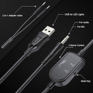Foto 4 | Auriculares Para Juegos Onikuma K8 Con Cable Y Luces Rgb - Venta Internacional.