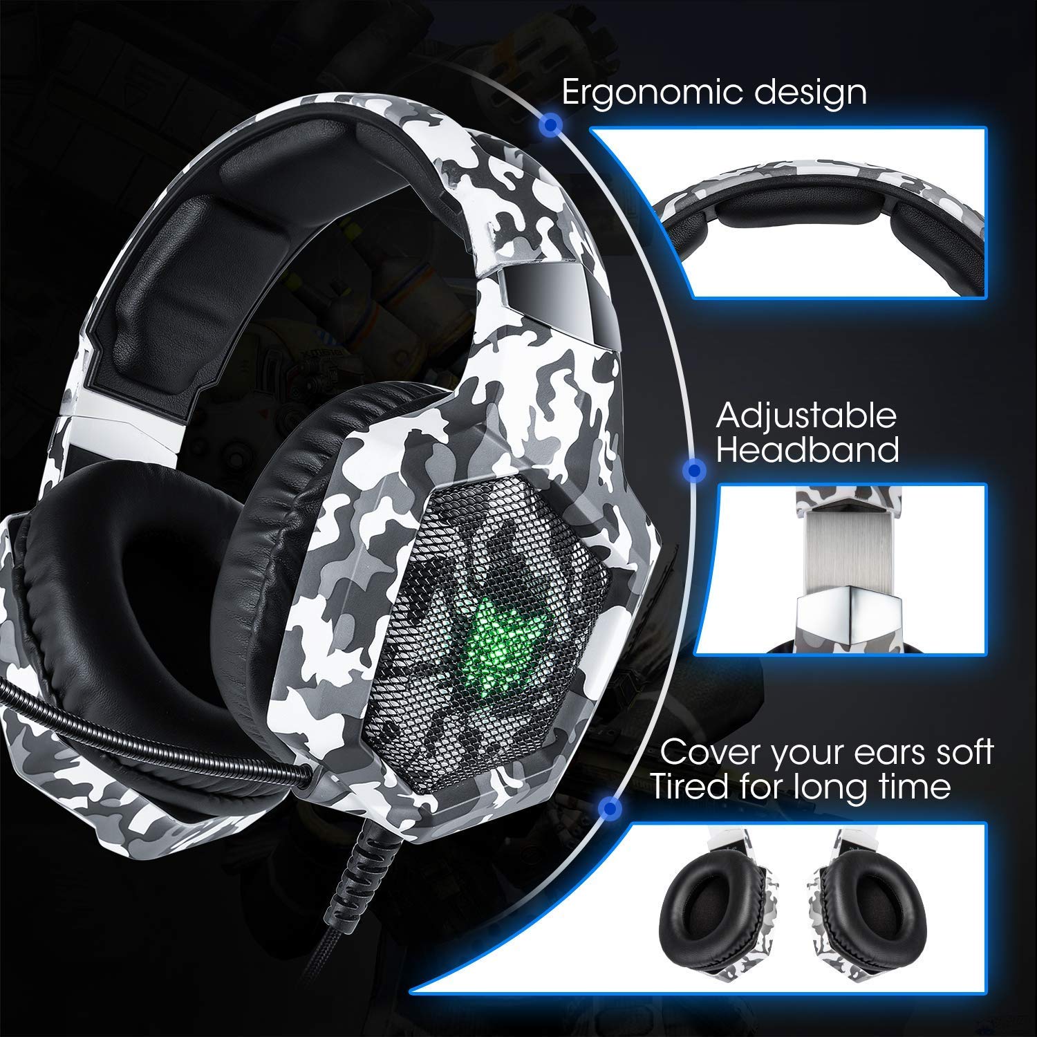 Foto 8 pulgar | Auriculares Para Juegos Onikuma K8 Con Cable Y Luces Rgb - Venta Internacional.