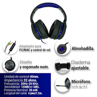 Foto 2 | Audífono Sentry Gamer Headset Alámbrico con Micrófono Retráctil Gx200az
