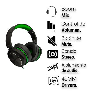 Foto 3 | Audífono Gamer Sentry Gx200vr color Verde Headset Alámbrico con Micrófono Retráctil