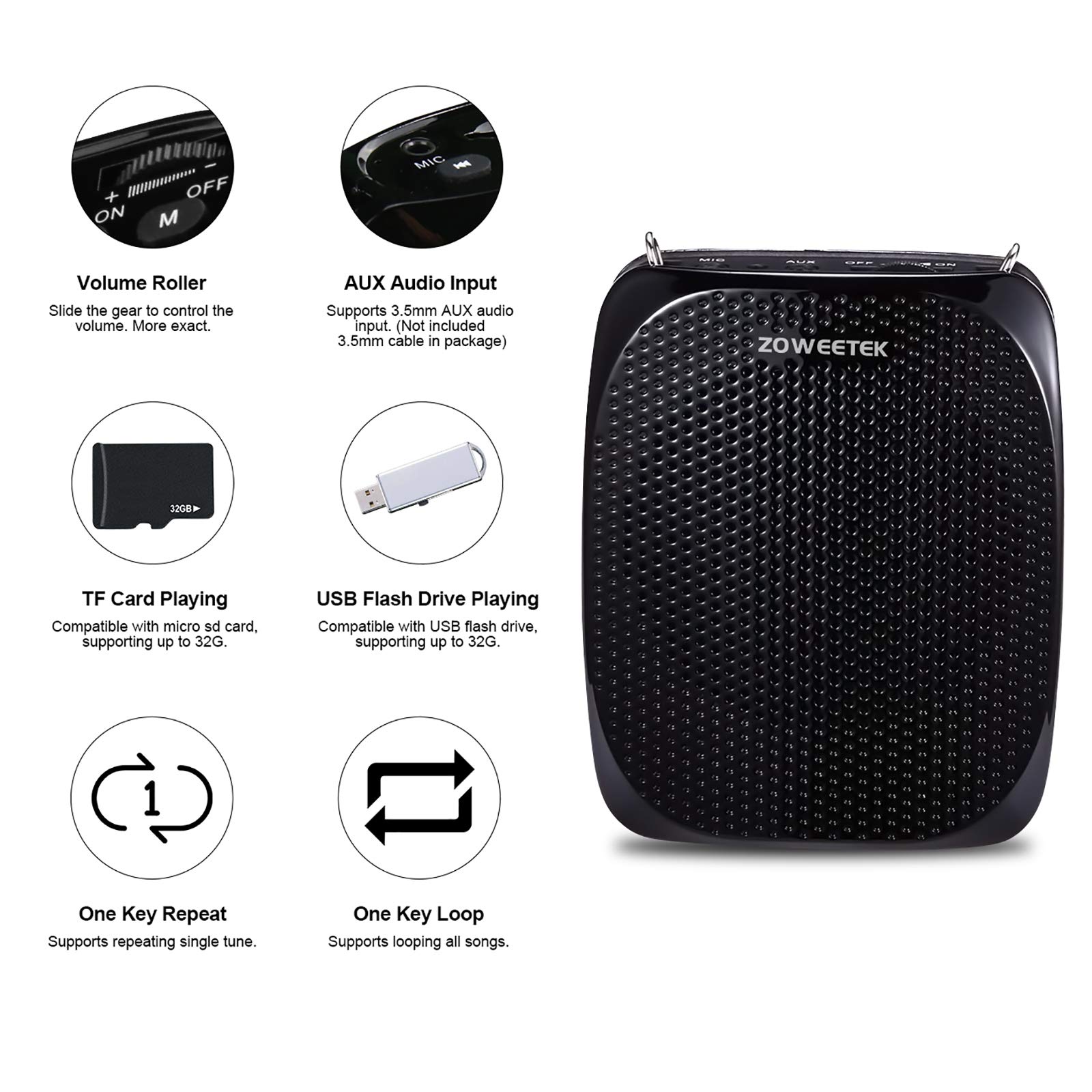 Foto 5 | Amplificador De Voz Zoweetek Zw-z258 Portátil Recargable - Venta Internacional.