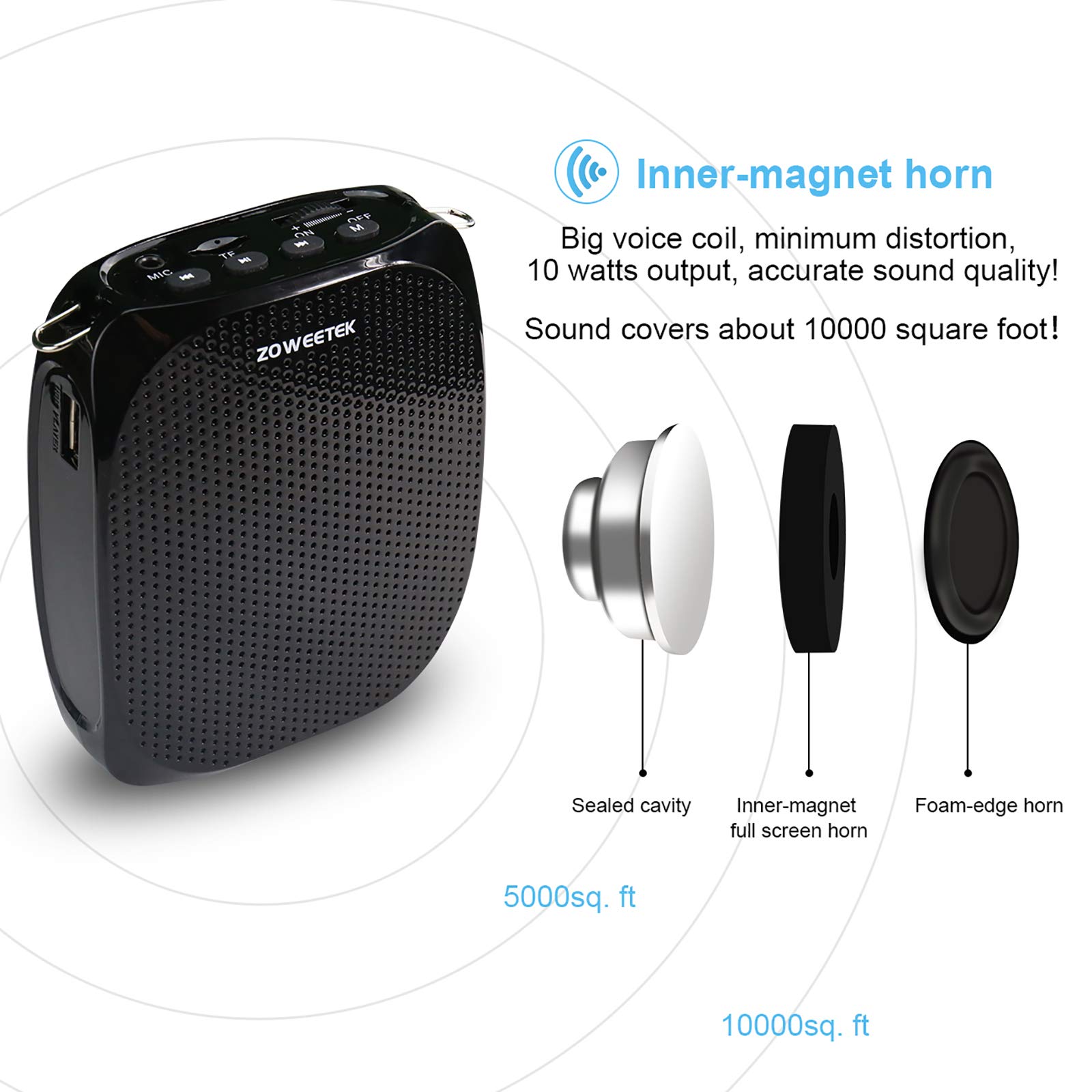 Foto 8 pulgar | Amplificador De Voz Zoweetek Zw-z258 Portátil Recargable - Venta Internacional.