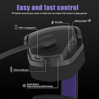Foto 7 | Venta Internacional - Auriculares Inalámbricos Para Juegos Nubwo G06 Con Micrófono Para Ps5, Ps4, Pc, S