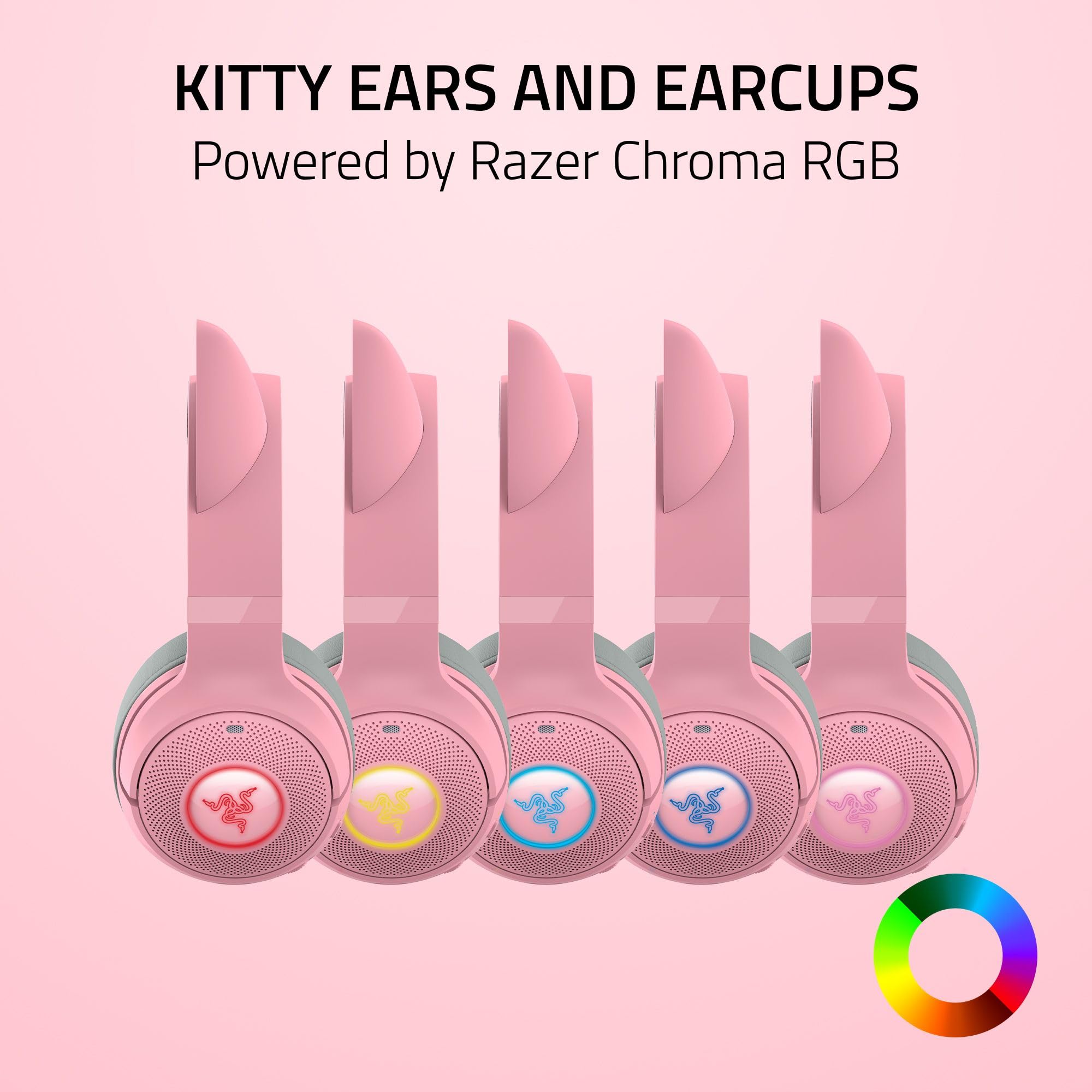 Foto 3 pulgar | Venta Internacional - Auriculares Razer Rainbow High Pinkly Con Bluetooth 5.2