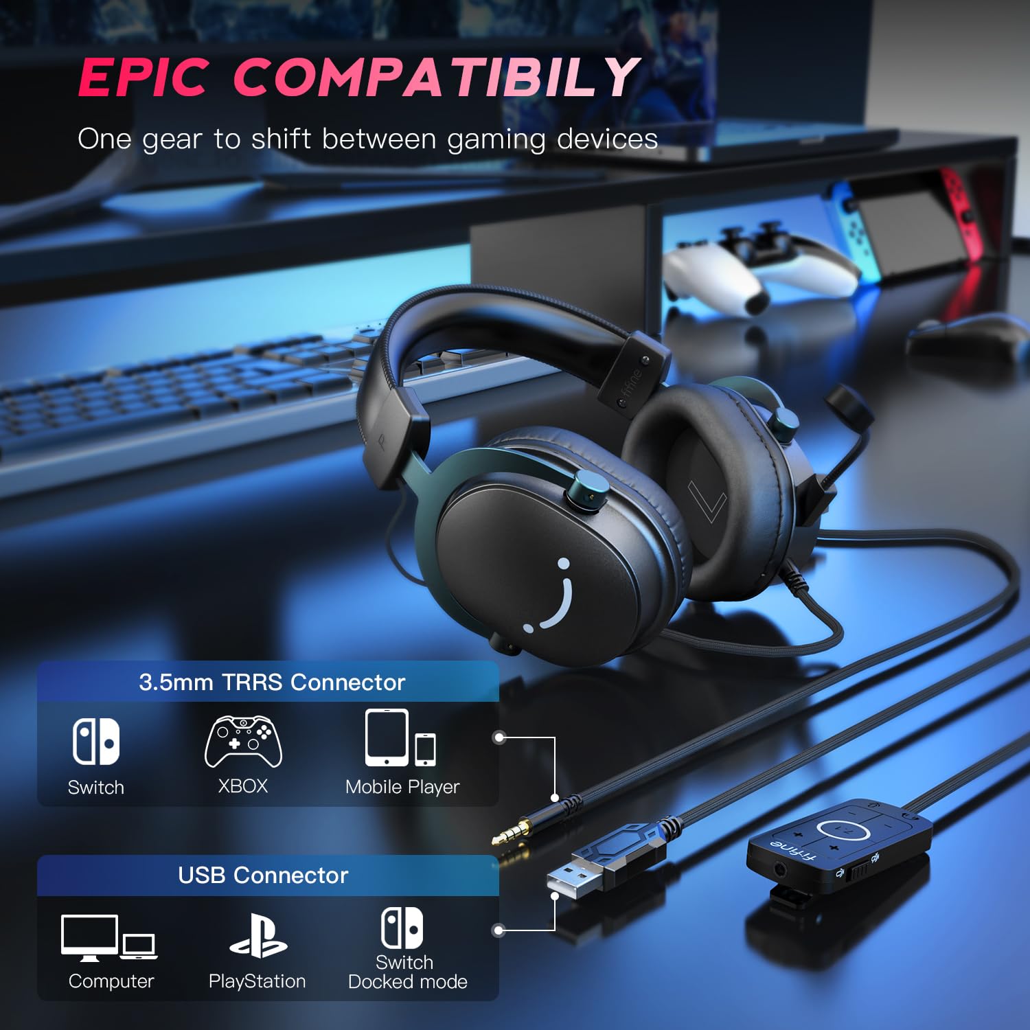 Foto 3 pulgar | Auriculares Para Juegos Fifine Ampligame H9 Usb 7.1 Surround Sound - Venta Internacional.