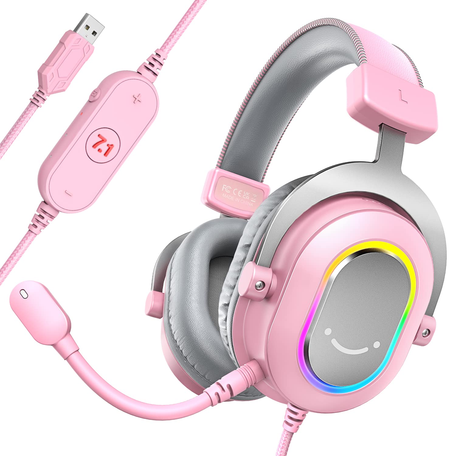 Foto 2 pulgar | Auriculares Para Juegos Fifine Ampligame H6 Usb Con Cable Y Micrófono, Color Rosa - Venta Internacional.