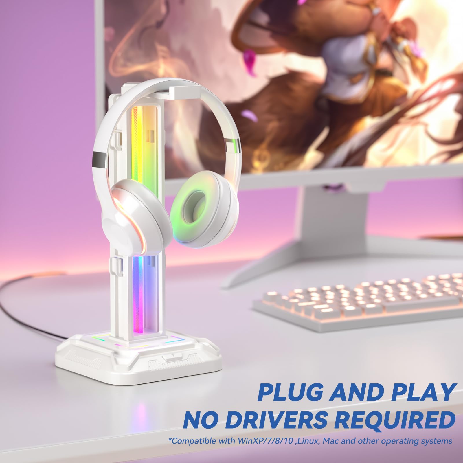 Foto 3 pulgar | Soporte Para Auriculares Kdd Rgb Con 9 Modos De Luz Y Soporte Para Controlador - Venta Internacional.