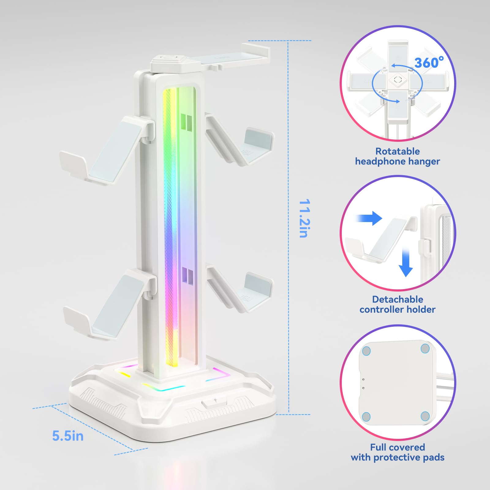 Foto 6 | Soporte Para Auriculares Kdd Rgb Con 9 Modos De Luz Y Soporte Para Controlador - Venta Internacional.