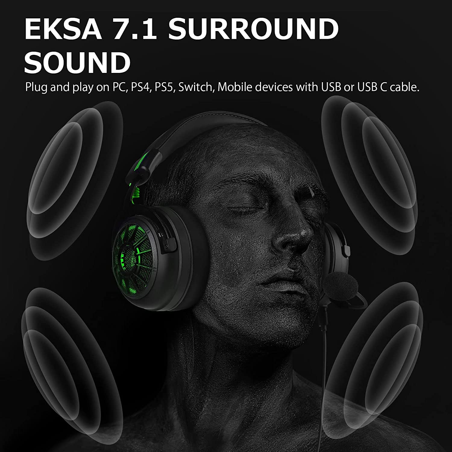 Foto 4 pulgar | Auriculares Para Juegos Eksa Starengine Pro 7.1 Surround Sound - Venta Internacional.