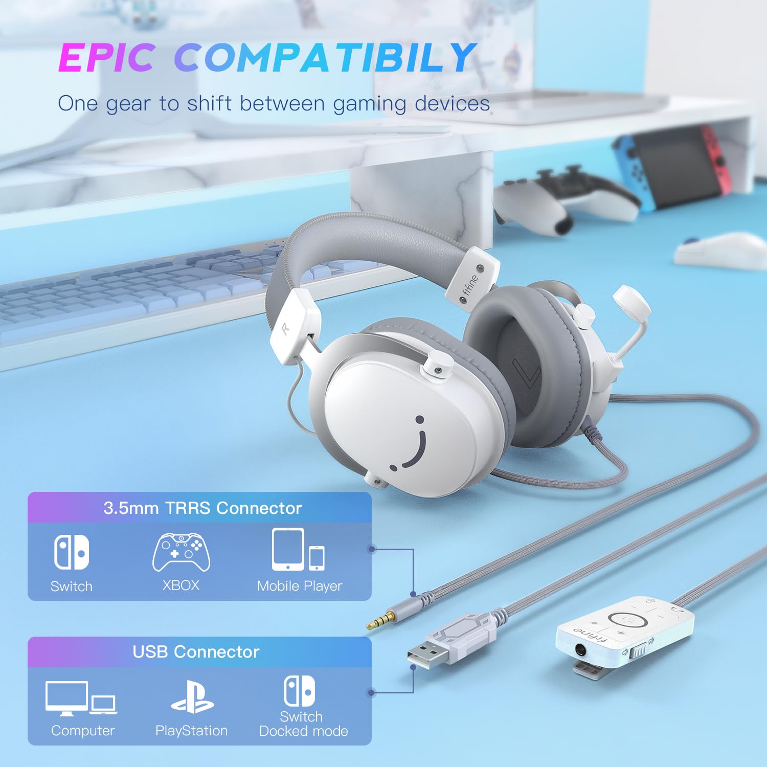 Foto 3 pulgar | Auriculares Para Juegos Fifine H9 Usb Con Conector De 3,5 Mm, Sonido Envolvente 7.1 - Venta Internacional.