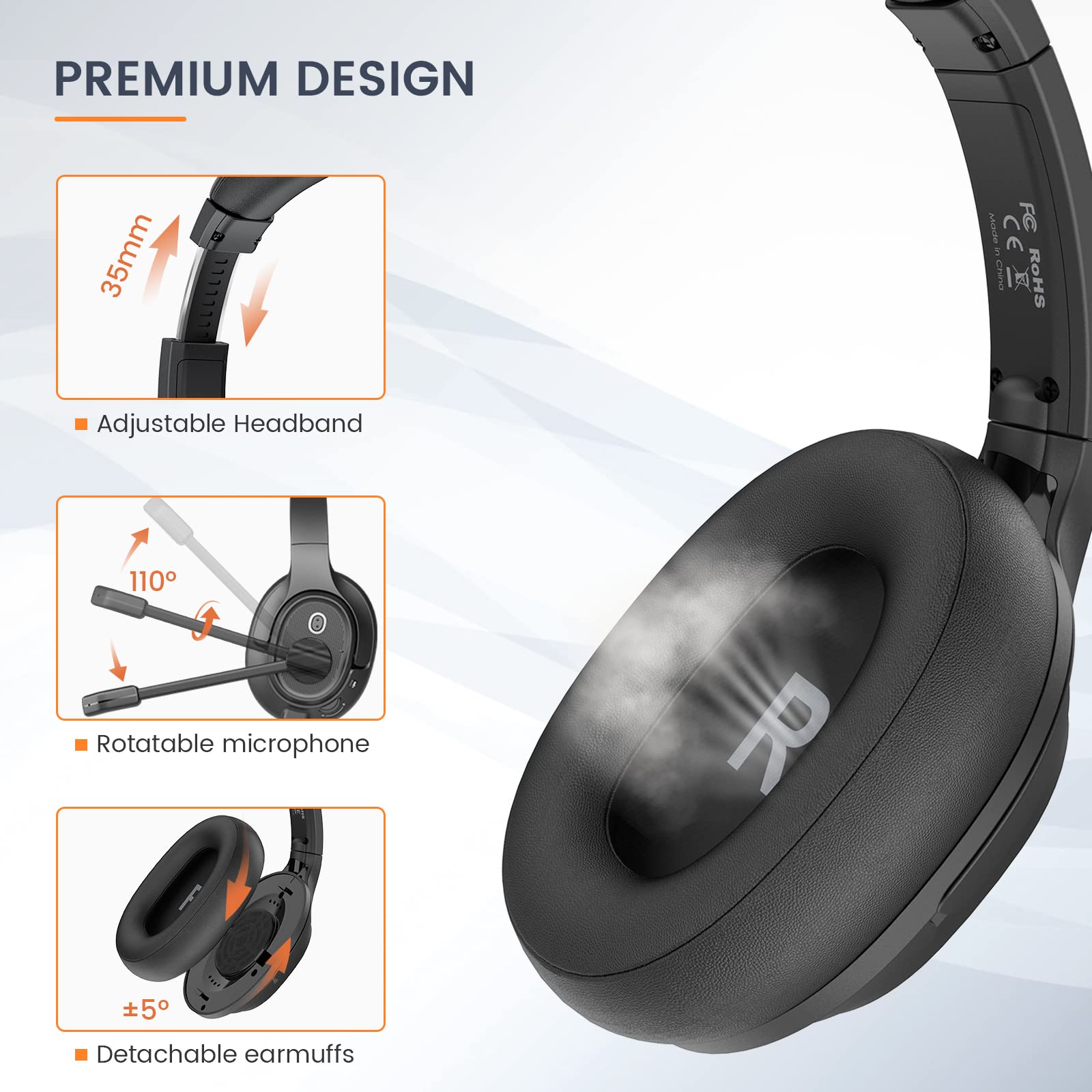 Foto 4 | Auriculares Eksa Con Micrófono Usb Para Ordenador Portátil Y Pc - Venta Internacional