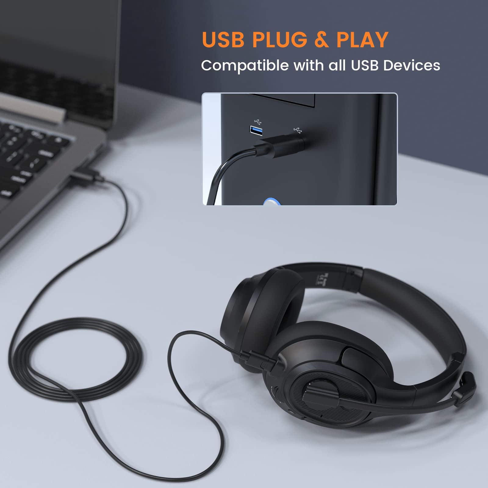 Foto 7 pulgar | Auriculares Eksa Con Micrófono Usb Para Ordenador Portátil Y Pc - Venta Internacional