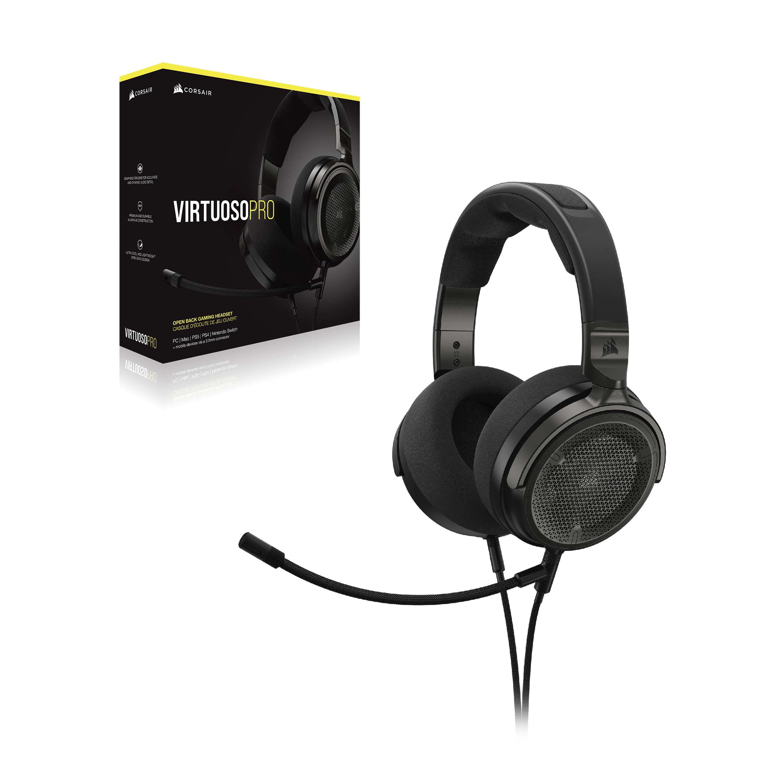 Foto 7 | Auriculares Para Juegos Corsair Virtuoso Pro Con Cable, Parte Trasera Abierta, Carbono - Venta Internacional.