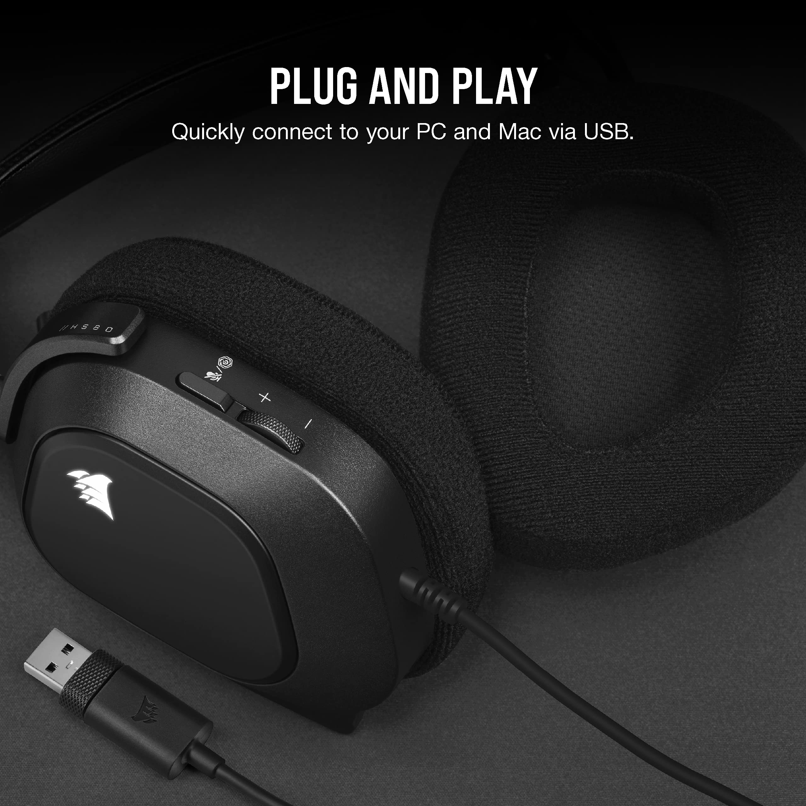 Foto 6 pulgar | Auriculares Para Juegos Corsair Hs80 Rgb Usb Con Dolby Audio 7.1 Carbon - Venta Internacional.