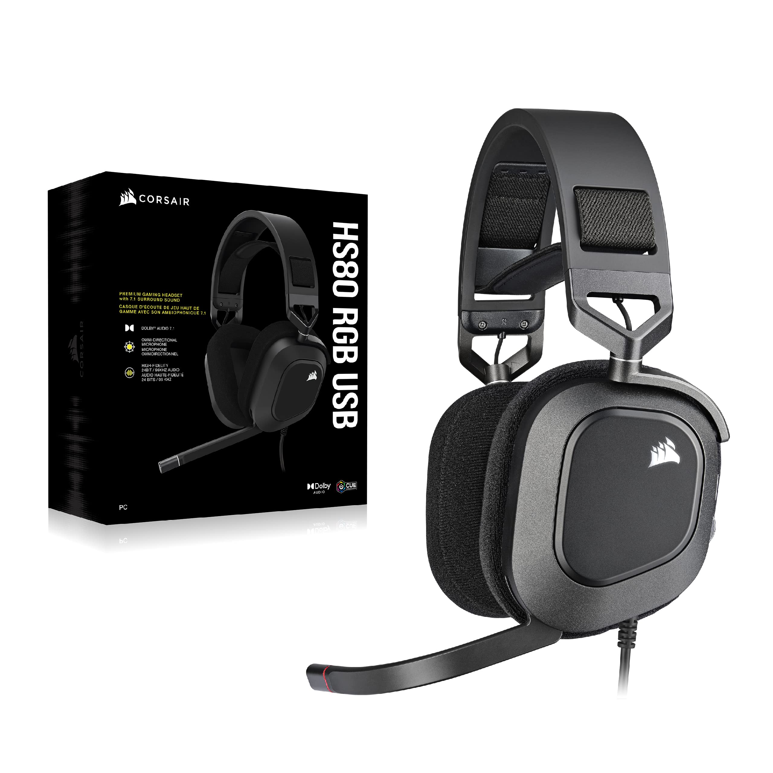 Foto 8 pulgar | Auriculares Para Juegos Corsair Hs80 Rgb Usb Con Dolby Audio 7.1 Carbon - Venta Internacional.