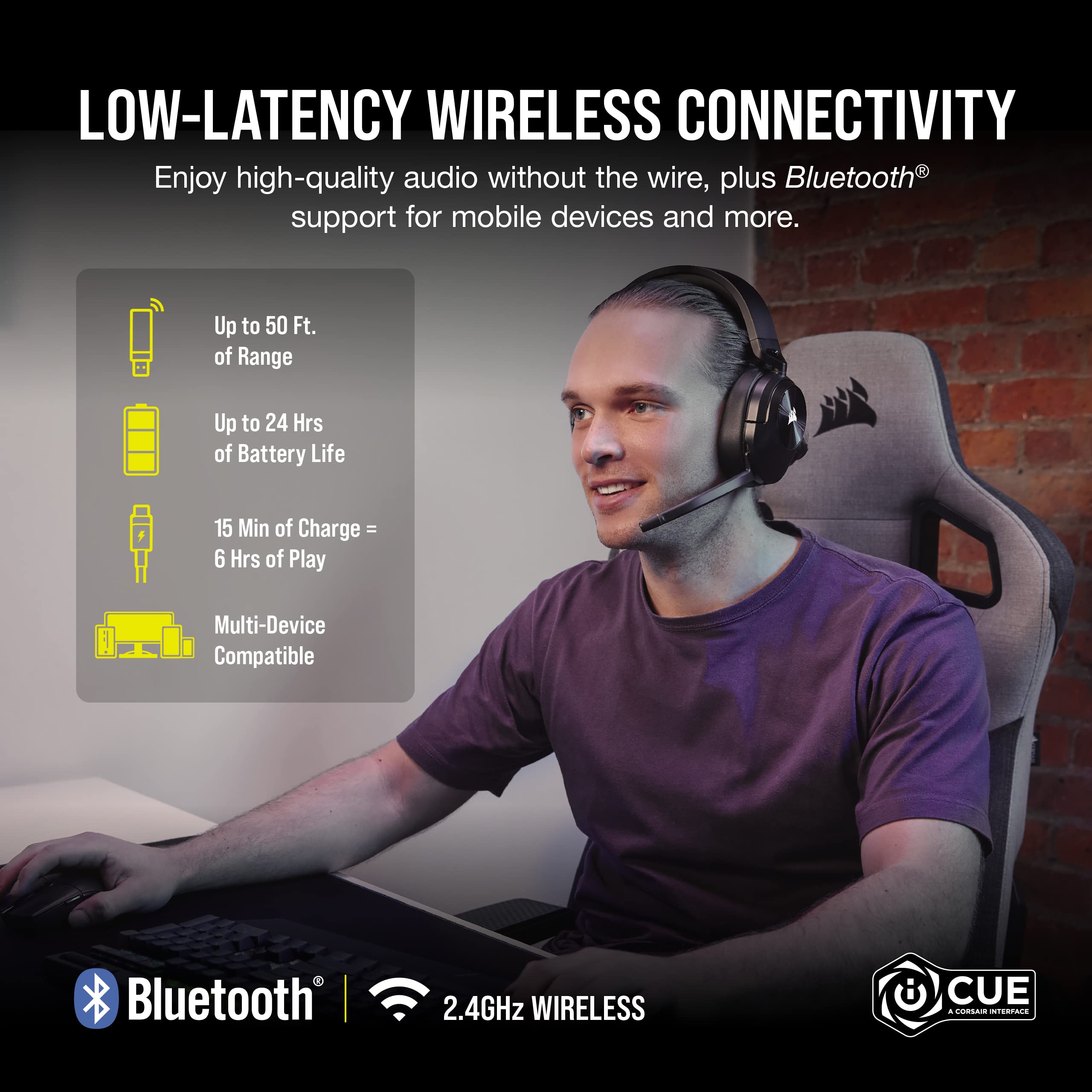 Foto 3 pulgar | Auriculares Para Juegos Corsair Hs55 Wireless Bluetooth Dolby 7.1 Black - Venta Internacional.