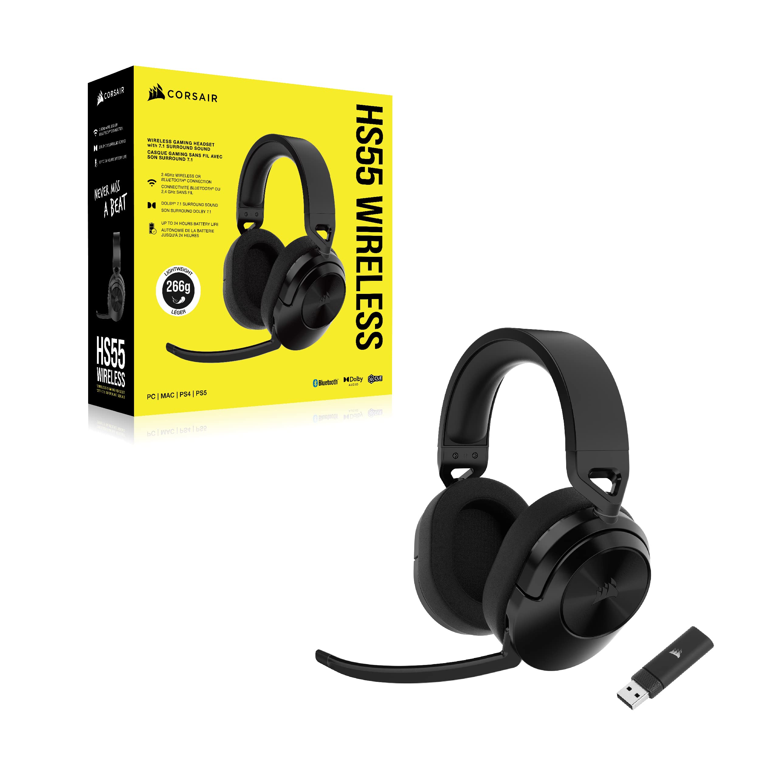 Foto 8 pulgar | Auriculares Para Juegos Corsair Hs55 Wireless Bluetooth Dolby 7.1 Black - Venta Internacional.