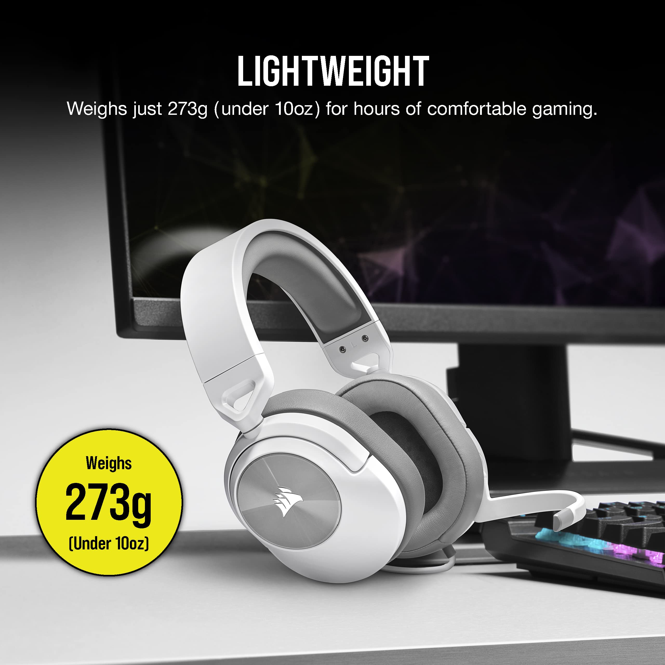 Foto 5 pulgar | Auriculares Para Juegos Corsair Hs55 Estéreo De Piel Sintética Blancos - Venta Internacional.